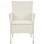Garden Chairs with Cushions 4 pcs Poly Rattan White