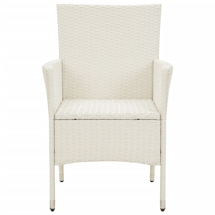 Garden Chairs with Cushions 4 pcs Poly Rattan White