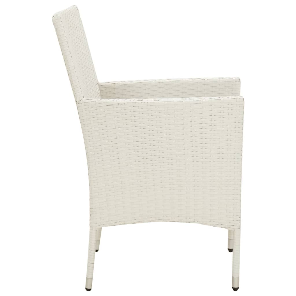 Garden Chairs with Cushions 4 pcs Poly Rattan White