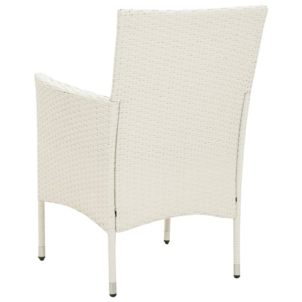 Garden Chairs with Cushions 4 pcs Poly Rattan White