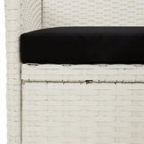 Garden Chairs with Cushions 4 pcs Poly Rattan White