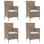 Garden Chairs with Cushions 4 pcs Poly Rattan Beige