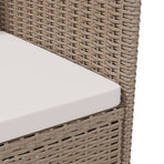 Garden Chairs with Cushions 4 pcs Poly Rattan Beige