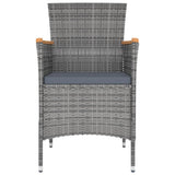 Garden Dining Chairs 4 pcs Poly Rattan Grey