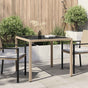 Garden Table 90x90x75 cm Tempered Glass and Poly Rattan Beige