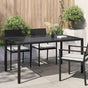 Garden Table 150x90x75 cm Tempered Glass and Poly Rattan Black