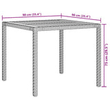 Garden Table 90x90x75 cm Poly Rattan and Acacia Wood Black - Close-Up Angle