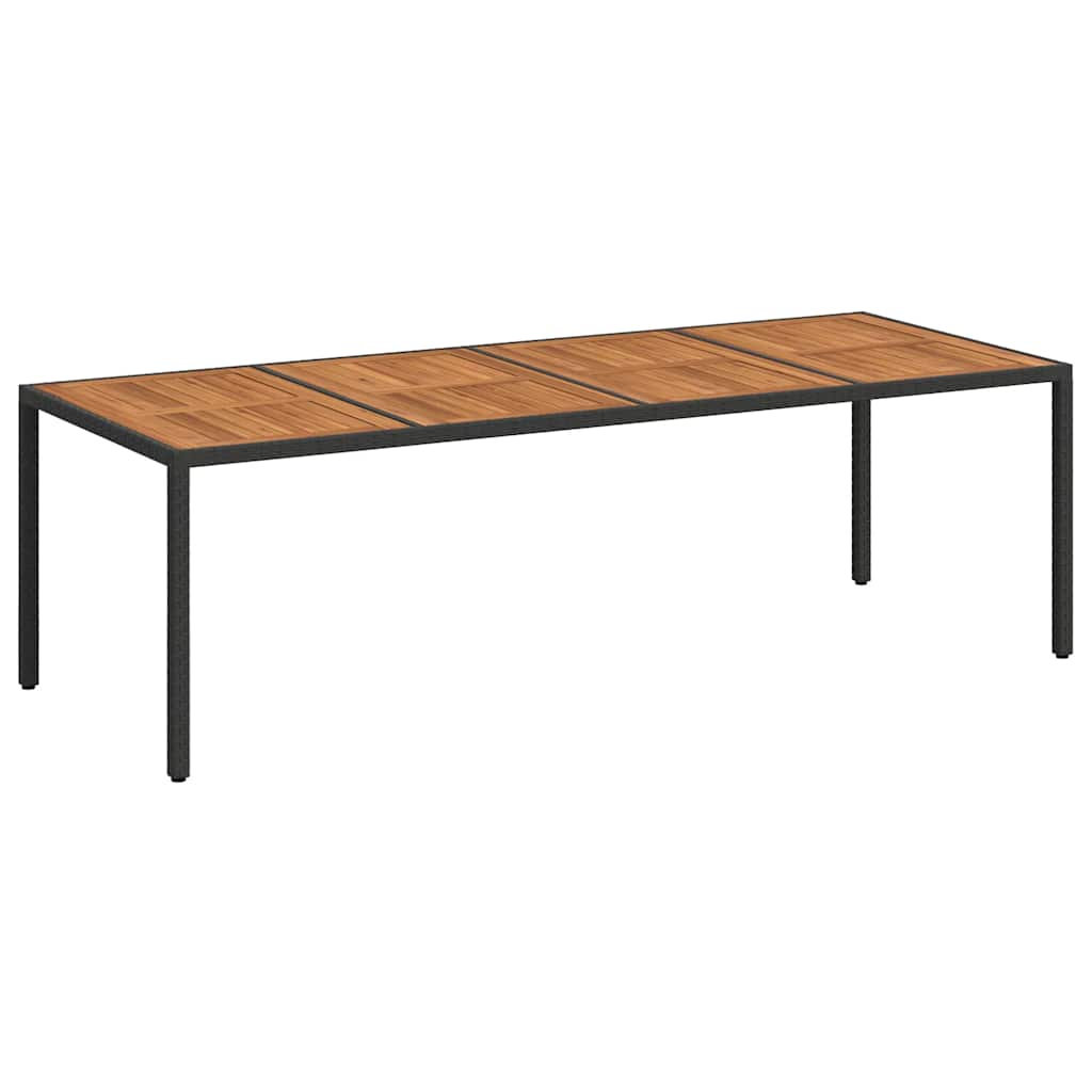 Garden Table Black 250x100x75 cm Poly Rattan