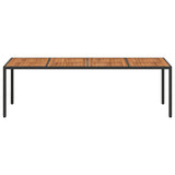 Garden Table Black 250x100x75 cm Poly Rattan