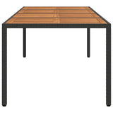 Garden Table Black 250x100x75 cm Poly Rattan