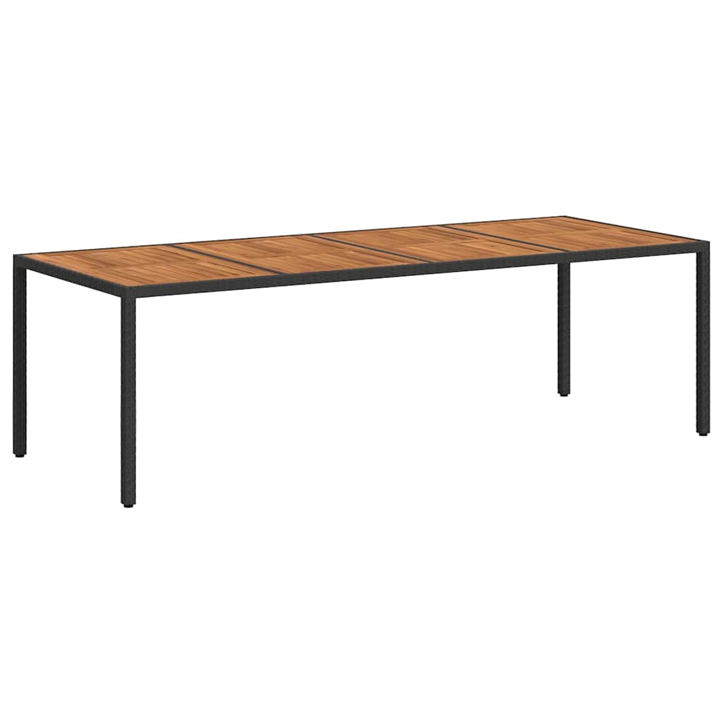 Garden Table Black 250x100x75 cm Poly Rattan