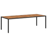 Garden Table Black 250x100x75 cm Poly Rattan - 45-Degree Angle