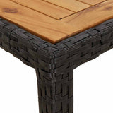 Garden Table Black 250x100x75 cm Poly Rattan - Rear View