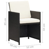 Garden Chairs 4 pcs Poly Rattan Black - Extra Image
