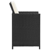 Garden Chairs 4 pcs Poly Rattan Black - Top-Down View