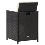 Garden Chairs 4 pcs Poly Rattan Black - 45-Degree Angle