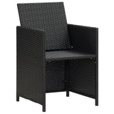 Garden Chairs 4 pcs Poly Rattan Black - Rear View