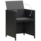 Garden Chairs 4 pcs Poly Rattan Black - Close-Up Angle