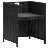 Garden Chairs 4 pcs Poly Rattan Black - Low Angle