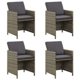 Garden Chairs with Cushions 4 pcs Poly Rattan Grey