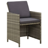 Garden Chairs with Cushions 4 pcs Poly Rattan Grey - Front View