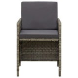 Garden Chairs with Cushions 4 pcs Poly Rattan Grey - Side View