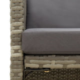 Garden Chairs with Cushions 4 pcs Poly Rattan Grey - Close-Up Angle