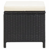 Garden Stools 4 pcs with Cushions Poly Rattan Black