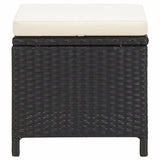 Garden Stools 4 pcs with Cushions Poly Rattan Black - Top-Down View