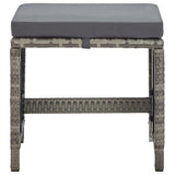 Garden Stools 4 pcs with Cushions Poly Rattan Grey