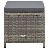 Garden Stools 4 pcs with Cushions Poly Rattan Grey