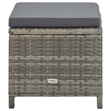 Garden Stools 4 pcs with Cushions Poly Rattan Grey - Top-Down View