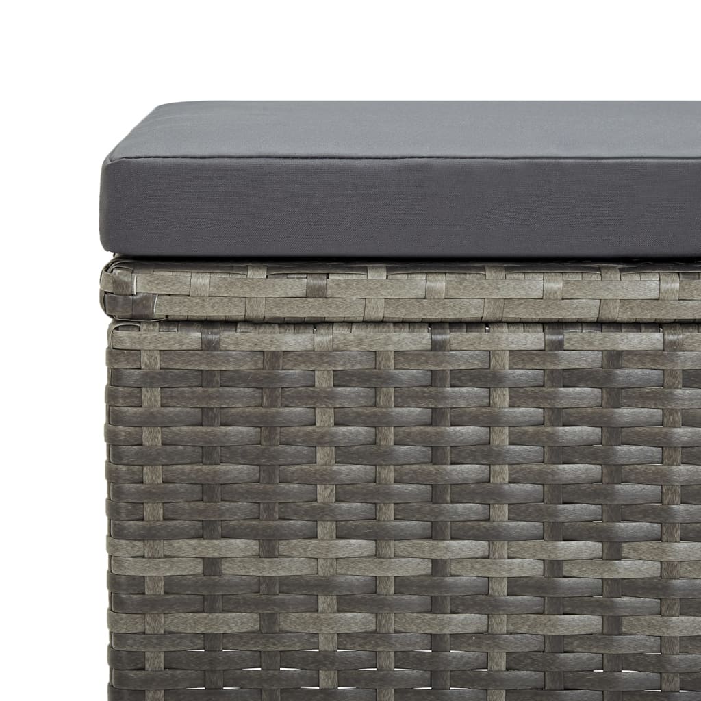 Garden Stools 4 pcs with Cushions Poly Rattan Grey