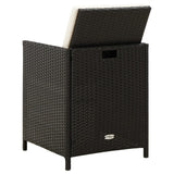 4 Piece Garden Chair and Stool Set Poly Rattan Black