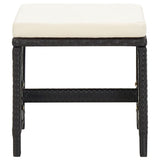 4 Piece Garden Chair and Stool Set Poly Rattan Black