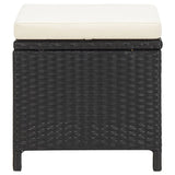 4 Piece Garden Chair and Stool Set Poly Rattan Black - Extra Image