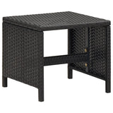 4 Piece Garden Chair and Stool Set Poly Rattan Black