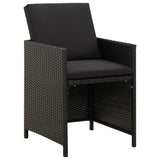 4 Piece Garden Chair and Stool Set Poly Rattan Black - Top-Down View