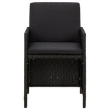 4 Piece Garden Chair and Stool Set Poly Rattan Black - 45-Degree Angle