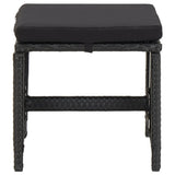 4 Piece Garden Chair and Stool Set Poly Rattan Black - Extra Image