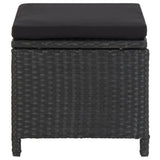 4 Piece Garden Chair and Stool Set Poly Rattan Black - Extra Image