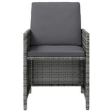 4 Piece Garden Chair and Stool Set Poly Rattan Grey