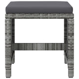4 Piece Garden Chair and Stool Set Poly Rattan Grey - Extra Image
