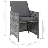 4 Piece Garden Chair and Stool Set Poly Rattan Grey - Extra Image