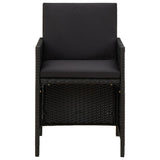 Garden Chairs with Cushions 2 pcs Poly Rattan Black - Side View