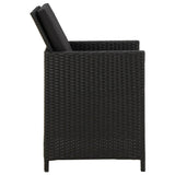 Garden Chairs with Cushions 2 pcs Poly Rattan Black - Top-Down View