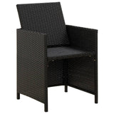 Garden Chairs with Cushions 2 pcs Poly Rattan Black - Rear View