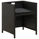 Garden Chairs with Cushions 2 pcs Poly Rattan Black - Close-Up Angle