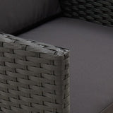 Garden Chairs with Cushions 2 pcs Poly Rattan Black - Low Angle