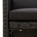 Garden Chairs with Cushions 2 pcs Poly Rattan Black - Extra Image
